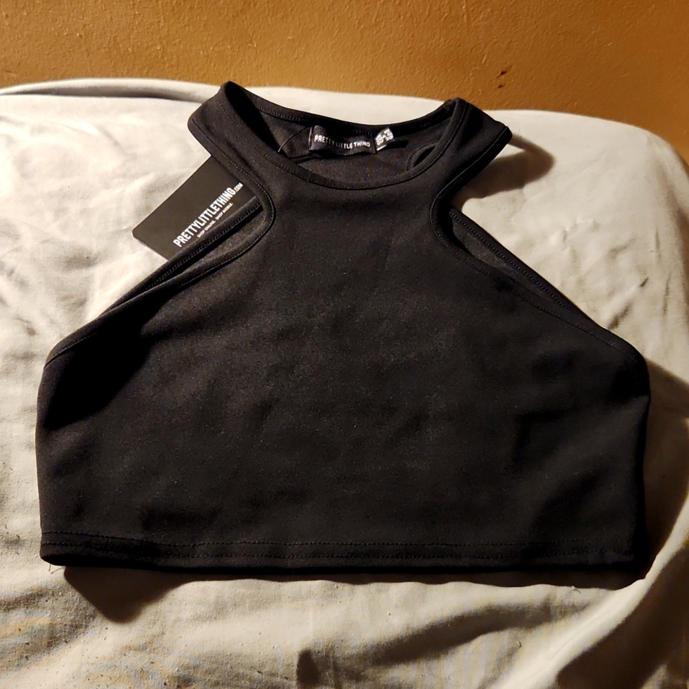 Racer neck crop top